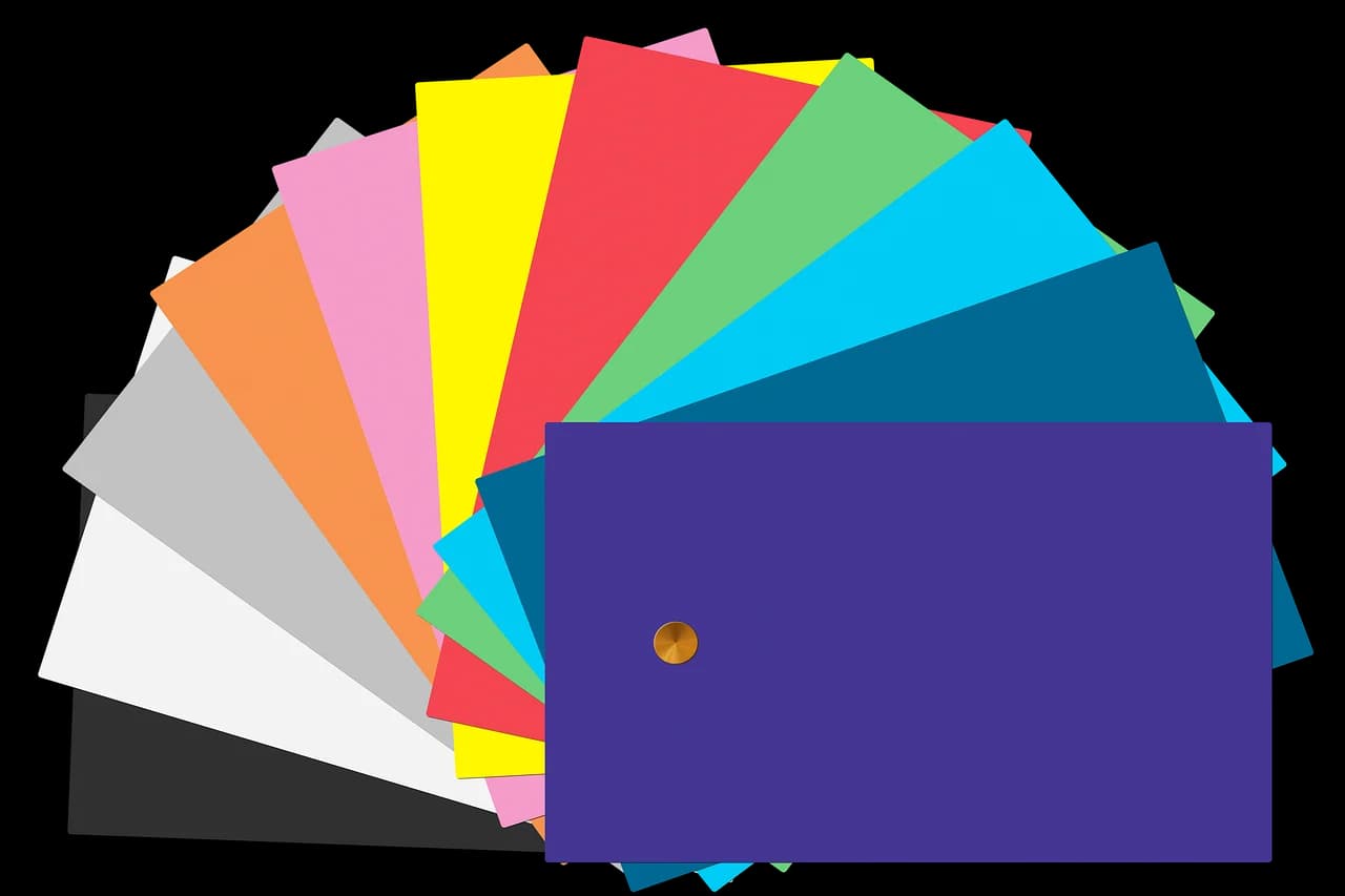 Organized color swatch palette showing brand identity consistency system in professional design