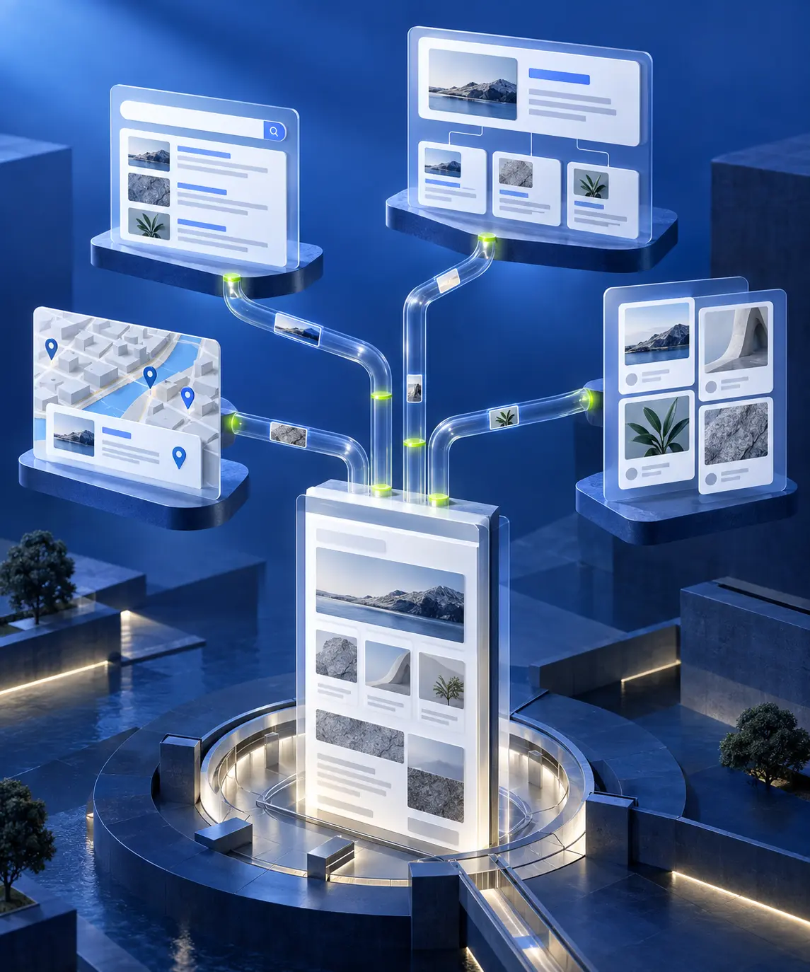 Website content distributed across search results, AI answers and digital discovery platforms