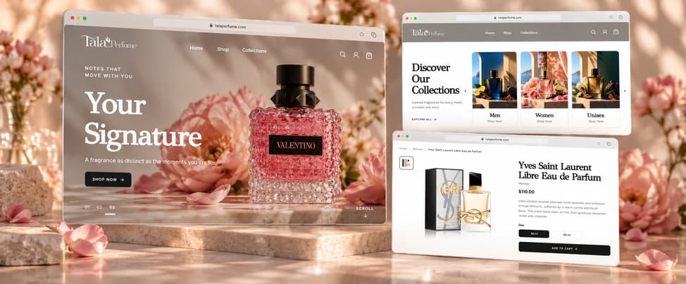 Tala Perfume fragrance shopping experience across desktop and mobile