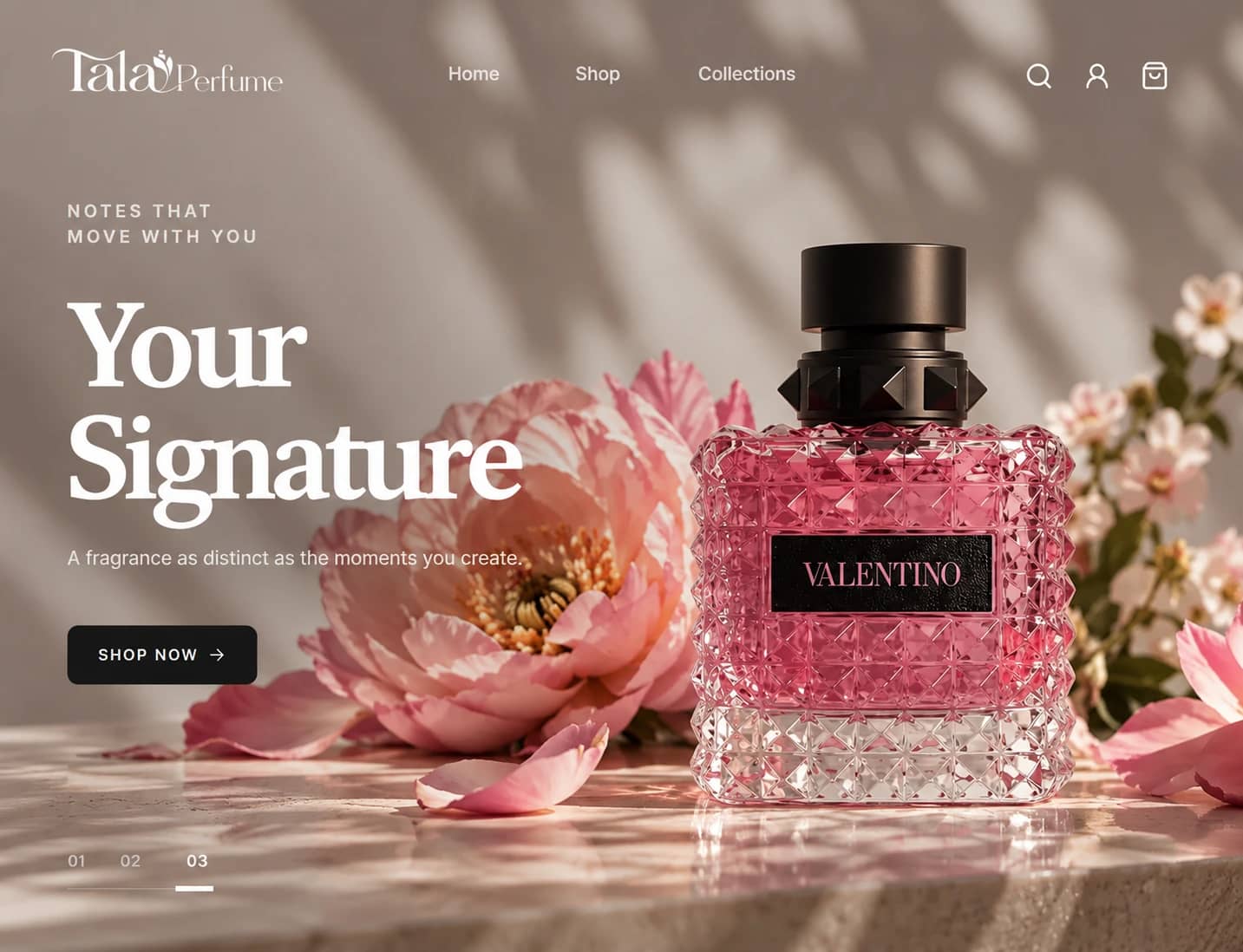 Tala Perfume e-commerce website interface