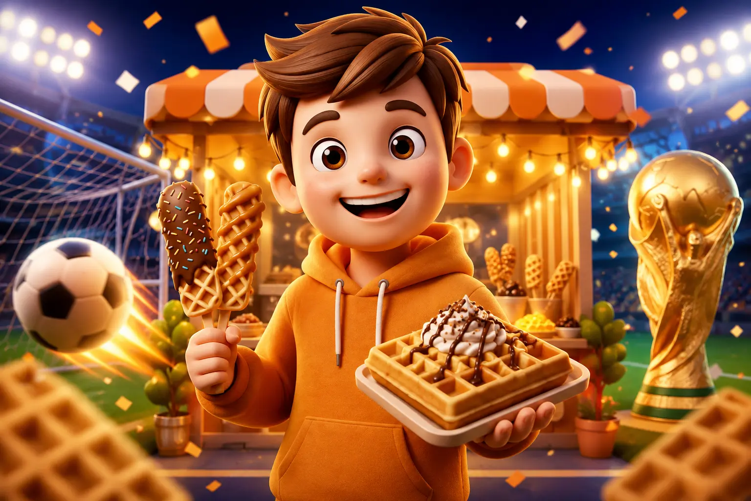 إعلان فيديو كرتوني لكأس العالم تم إنتاجه لصالح WaffleWay